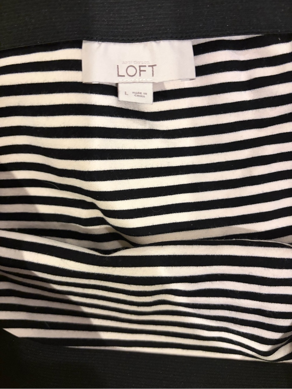 LOFT Black and Cream Striped Mini Skirt - Picture 4 of 4